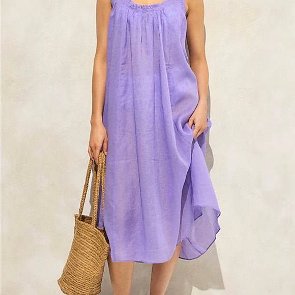 NWT J. Crew Trapeze Coverup MIDI Dress in Ramie S Small $148 - Picture 1 of 6